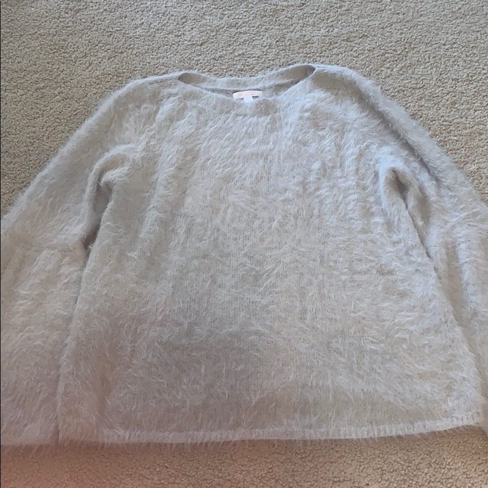 Bell sleeve fluffy sweater